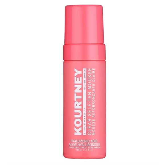 Kourtney Clear Self Tanning Mousse Medium Hyaluronic Acid Streak-Free Glow NWT - Picture 1 of 8